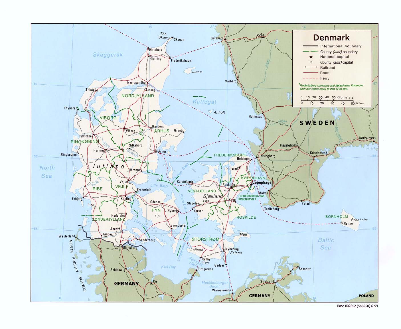 Administrative map of Denmark. Denmark administrative map | Vidiani.com