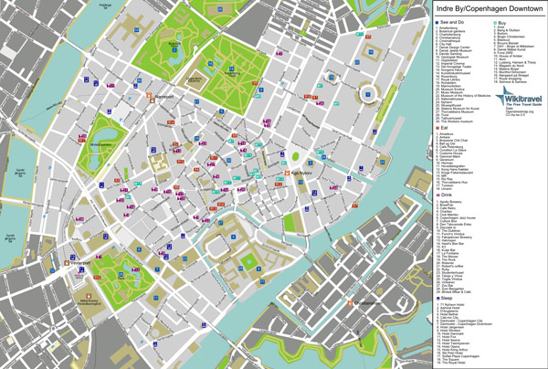 Large detailed tourist map of Copenhagen city center. Copenhagen city center large detailed tourist map. Large detailed tourist map of Copenhagen city center.