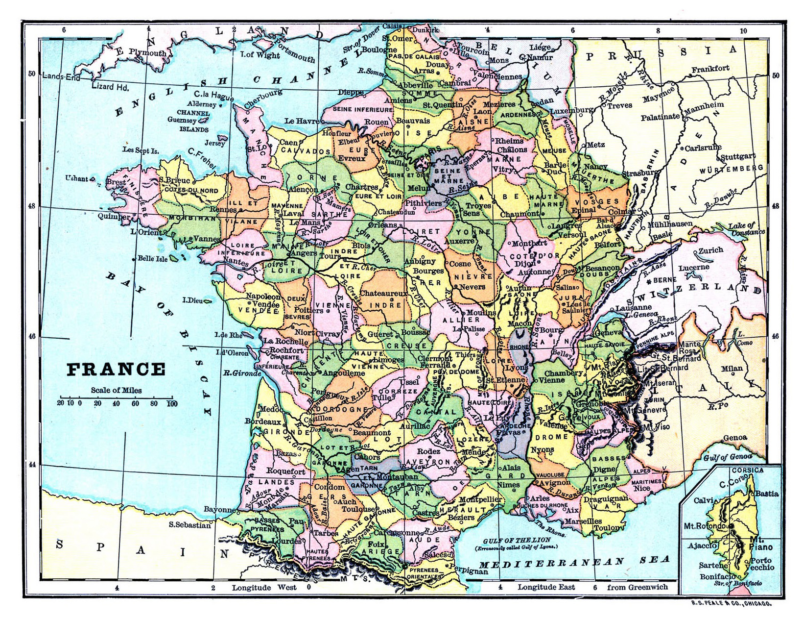 Large Old Political And Administrative Map Of France