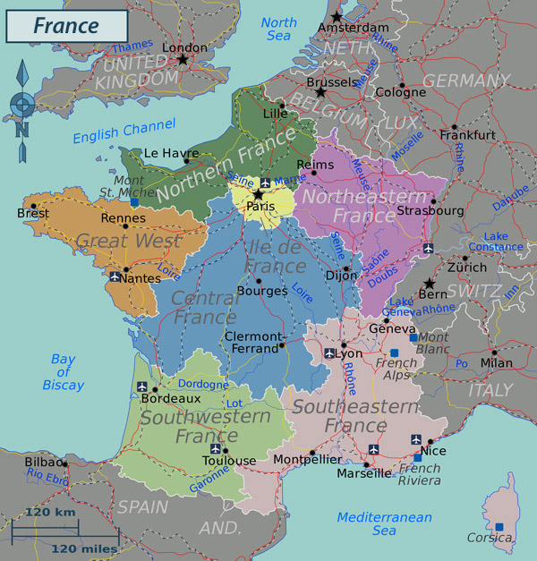 Large Political Map Of France France Large Political Map