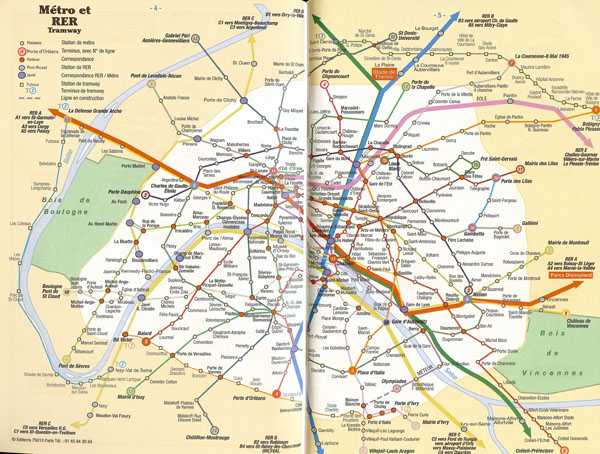 Large scale metro map of Paris city. Paris large scale metro map.