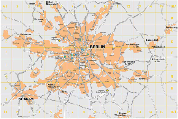 Large detailed map of Berlin city. Berlin city large detailed map.