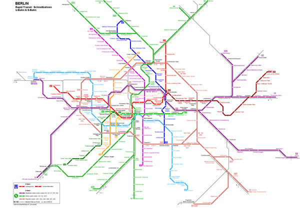 Large detailed metro map of Berlin city.