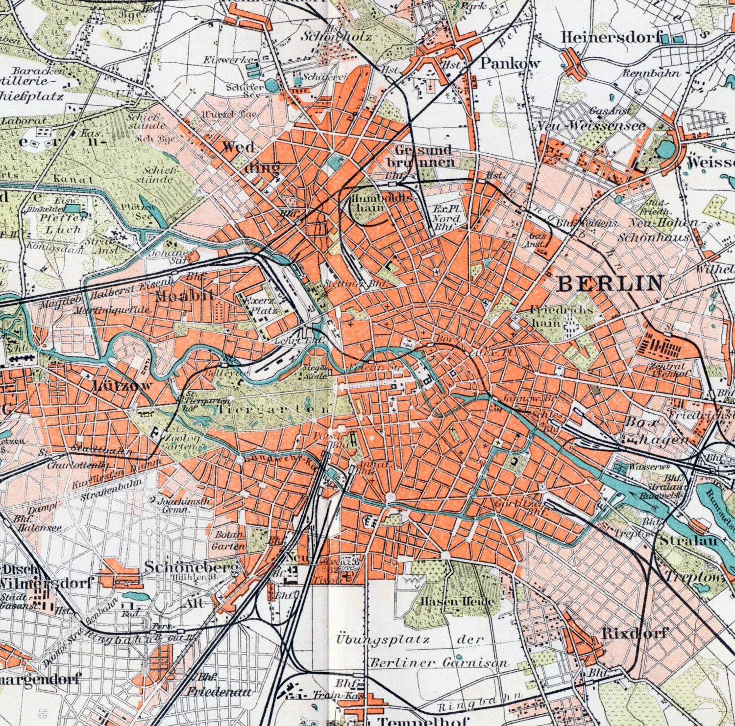 Large detailed old map of Berlin city – 1895 | Vidiani.com | Maps of