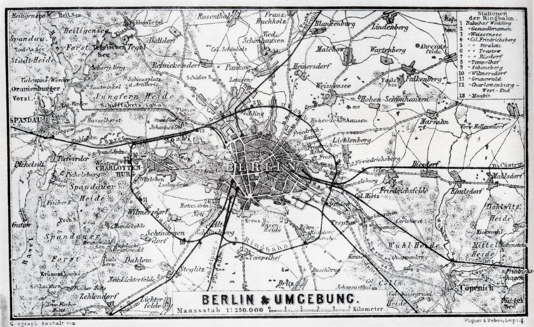 Large detailed old map of Berlin city area – 1885 | Vidiani.com | Maps