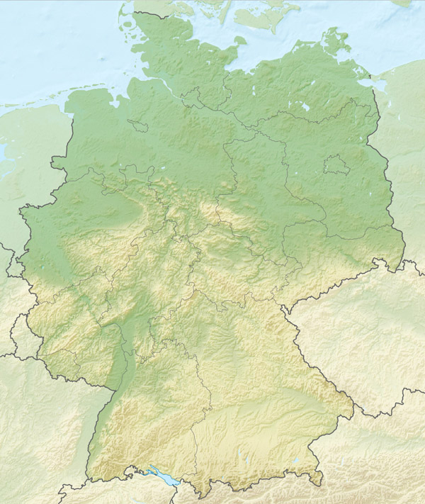 Large detailed relief map of Germany. Germany large detailed relief map.