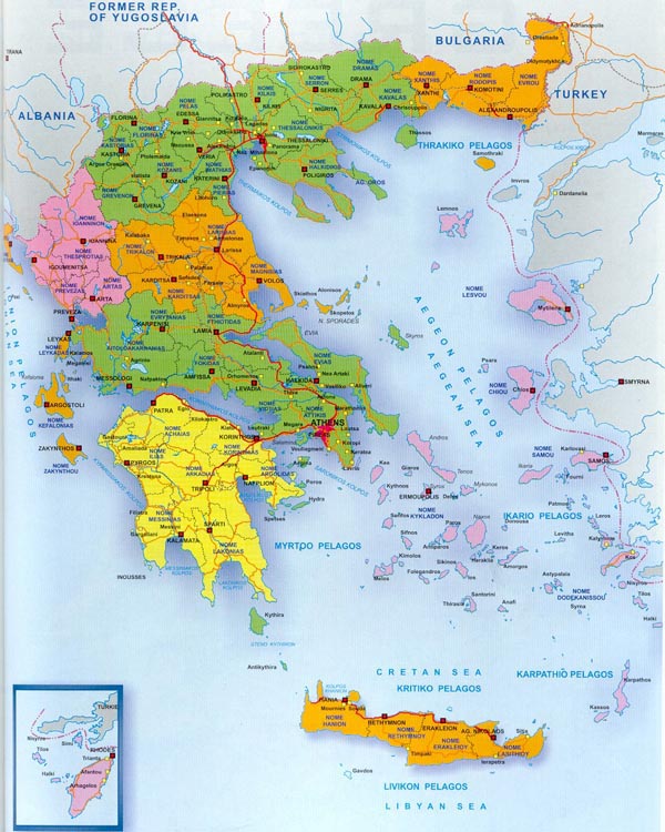 Detailed administrative map of Greece. Greece detailed administrative map.