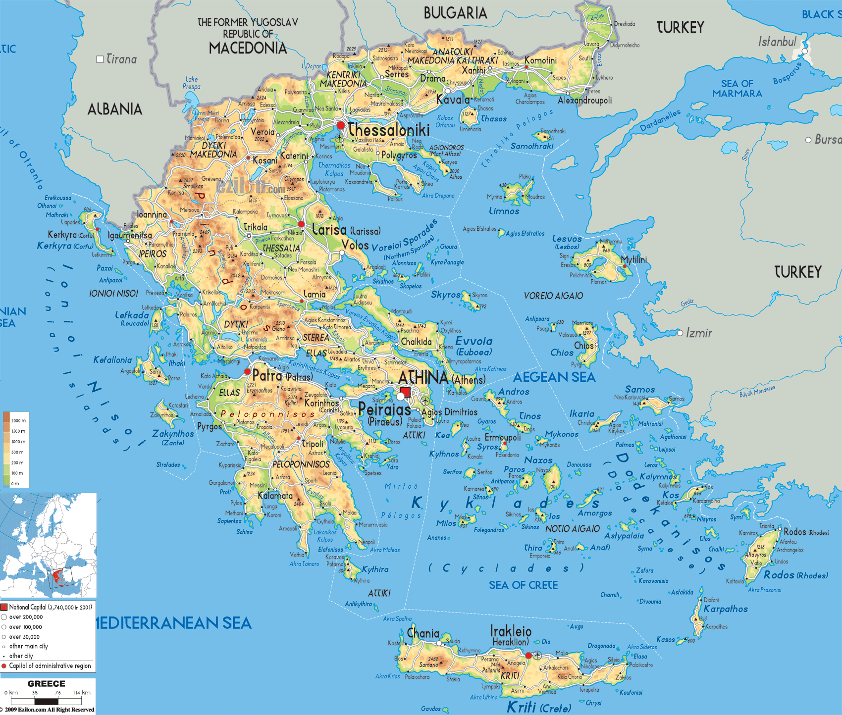 пътна карта на гърция