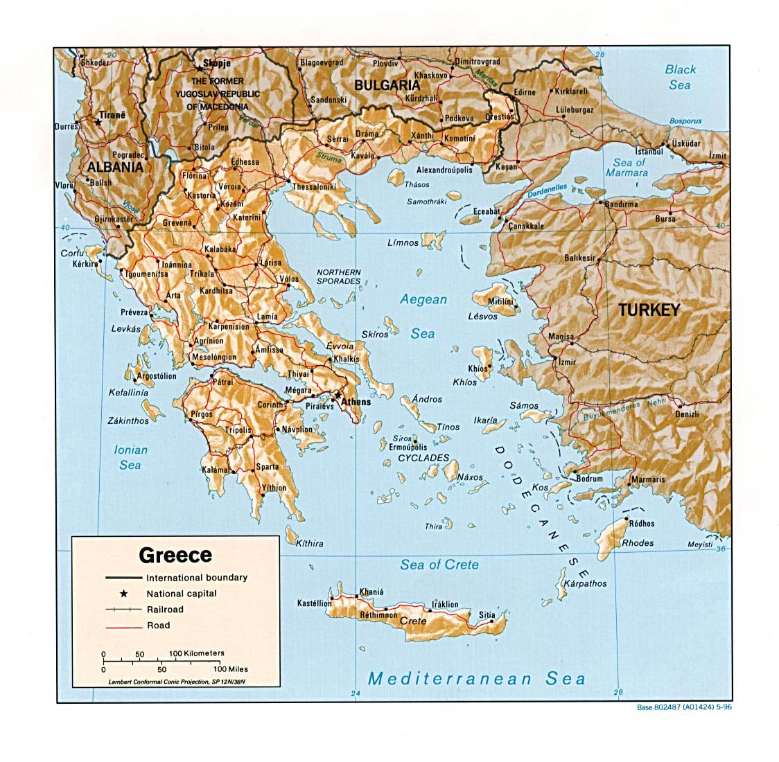 Relief map of Greece. Greece relief map Maps of all countries in one place