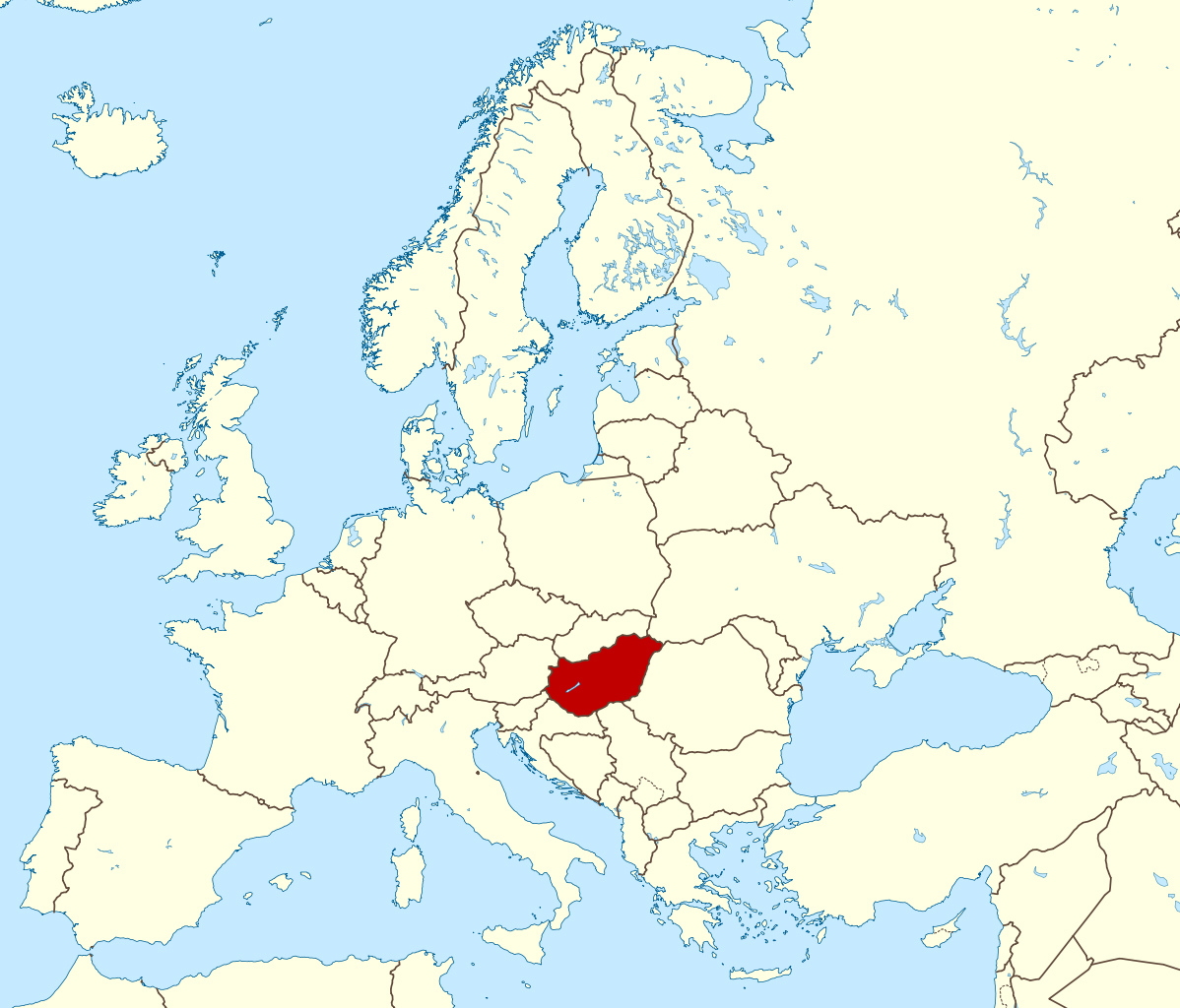 Large location map of Hungary in Europe | Vidiani.com | Maps of all