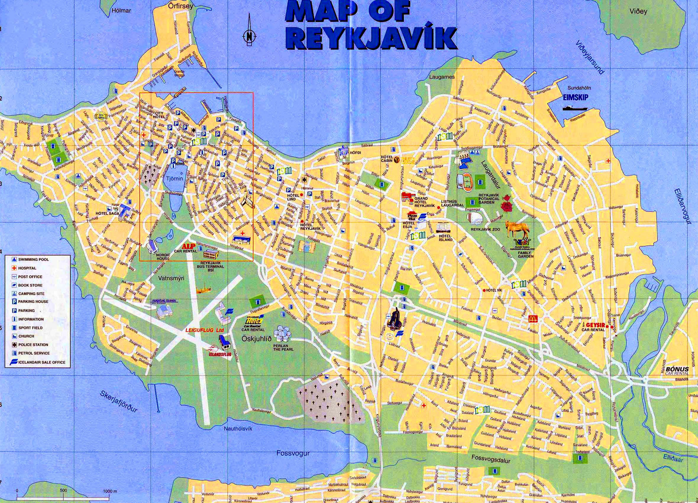 detailed-map-of-reykjavik-city-reykjavik-city-detailed-map-vidiani