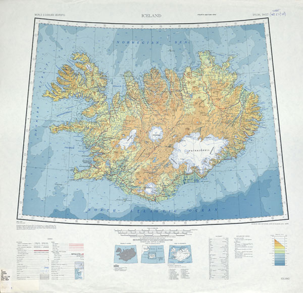 Detailed topographical map of Iceland. Iceand detailed topographical map.