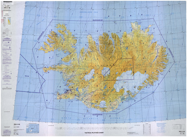 Large detailed topographic map of Iceland.