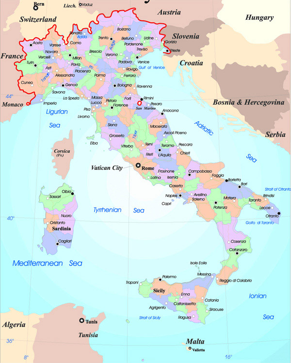 Detailed administrative map of Italy. Italy detailed administrative map.