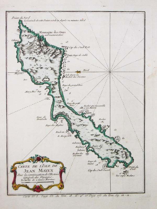ld map of Jan Mayen Island. Jan Mayen Island old map.