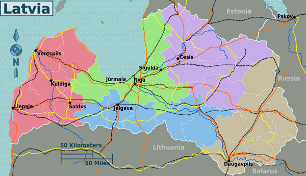 Detailed administrative map of Latvia. Latvia detailed administrative map.