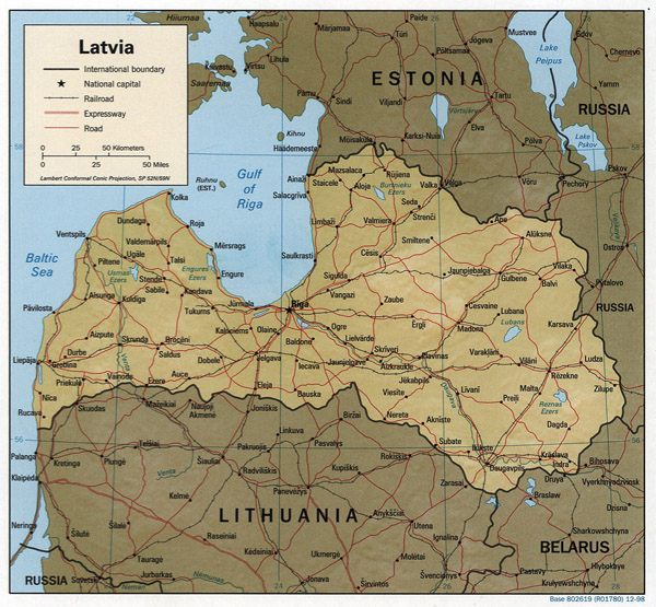 International corridors map of Latvia.