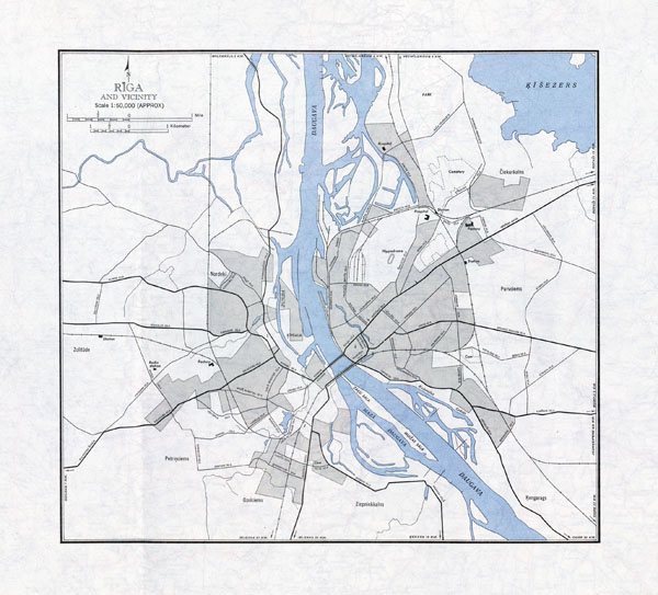 Large map of Riga and vicinity. Riga and vicinity large map.