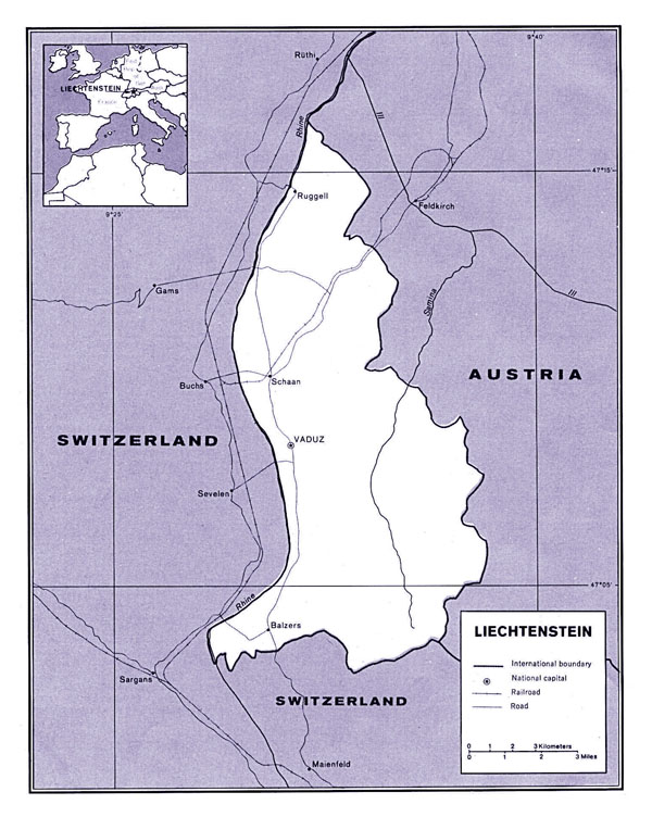 Large political map of Liechtenstein with capital | Vidiani.com | Maps