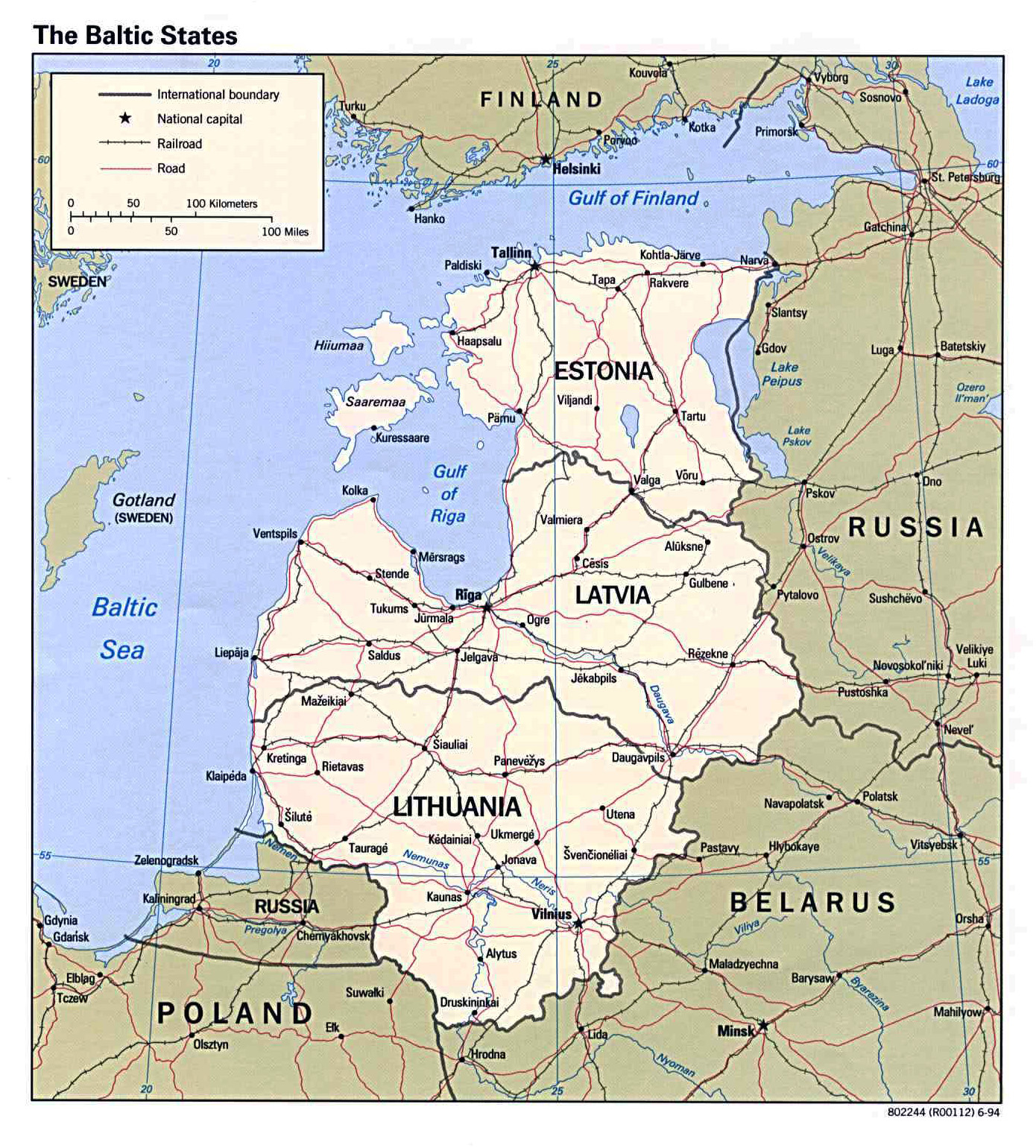 Large map of the Baltic States. The Baltic States large map | Vidiani