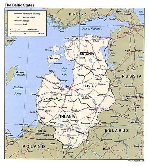 Large map of the Baltic States. The Baltic States large map.