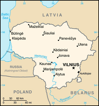Small map of Lithuania. Lithuania small map.