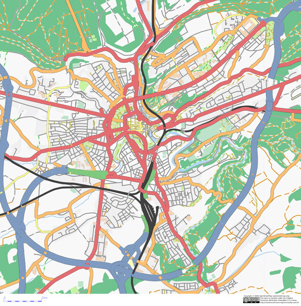 Large detailed road map of Luxembourg city. Luxembourg city large detailed road map.