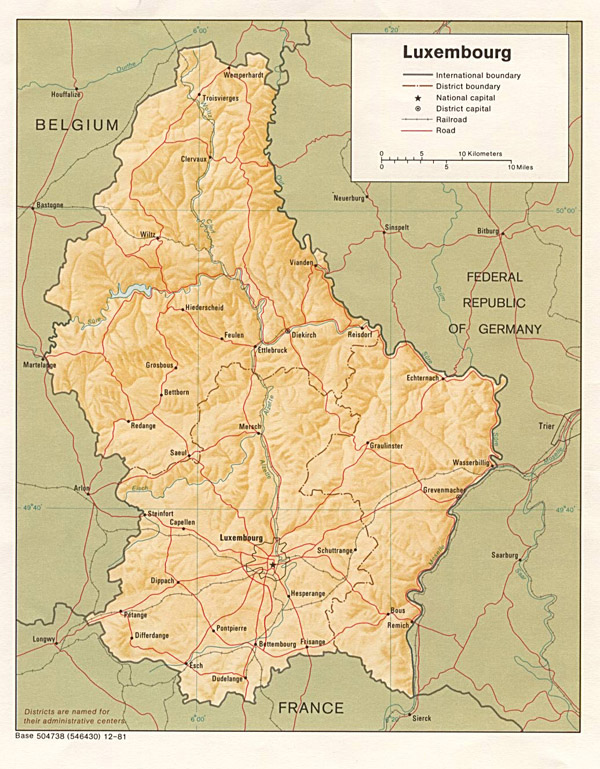 Relief map of Luxembourg. Luxembourg relief map.