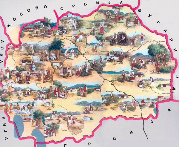 Macedonia large illustrated map. Map of Macedonia.