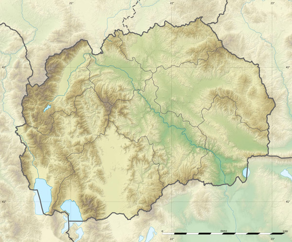 Large relief map of Macedonia. Macedonia large relief map.