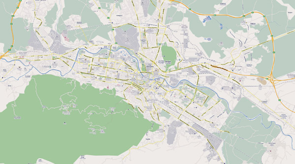 Large detailed road map of Skopje. Skopje large detailed road map.