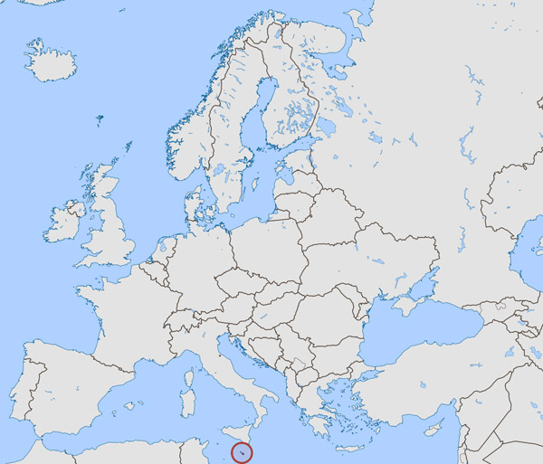 Large location map of Malta. Malta large location map.
