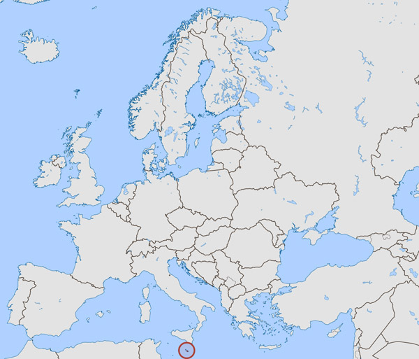 Large location map of Malta. Malta large location map.