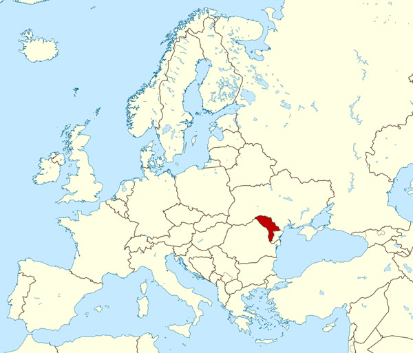 Large location map of Moldova. Moldova large location map.