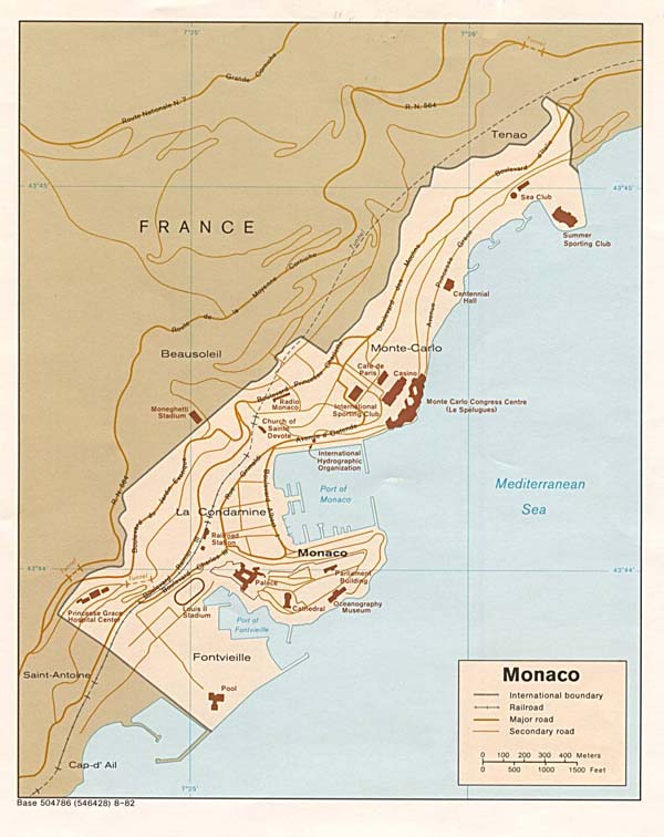 Detailed political map of Monaco. Monaco detailed political map.