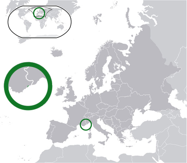 Large Monaco location map. Monaco large location map.