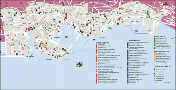 Travel map of Monaco. Monaco travel map.