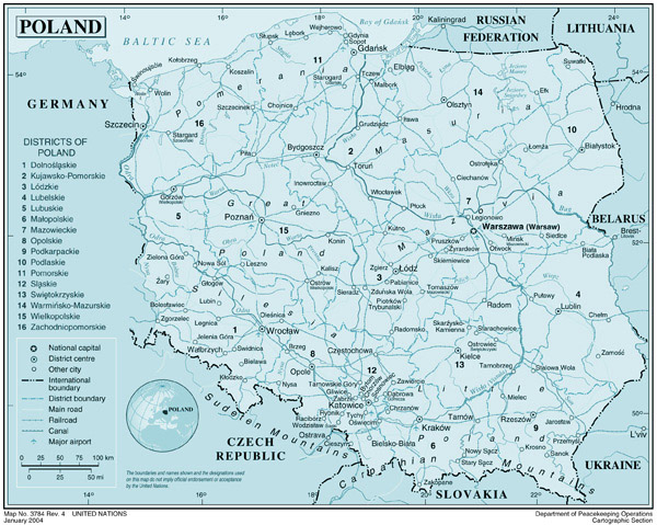 Large detailed political map of Poland. Poland large detailed political map.