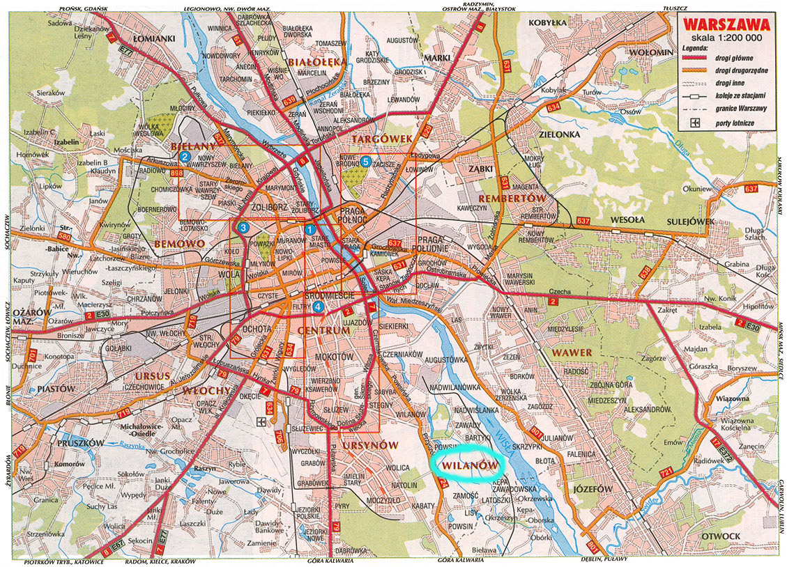 warsaw tourist map