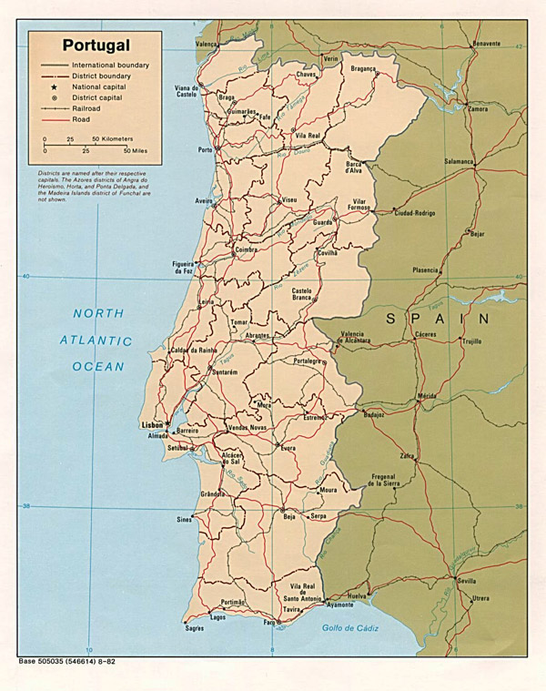 Detailed political map of Portugal. Portugal detailed political map.