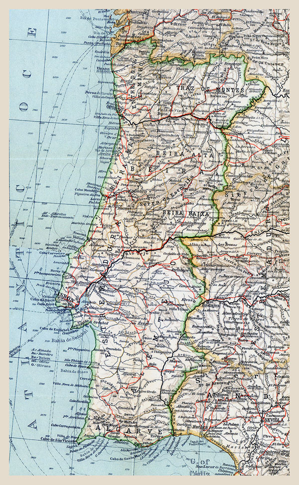 Large map of Portugal with relief. Portugal large map with relief.