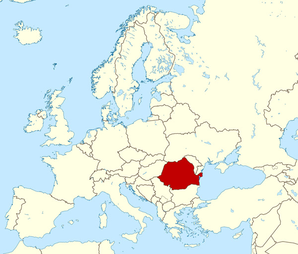 Large location map of Romania. Romania large location map.