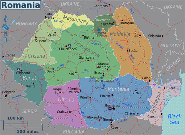 Political map of Romania. Romania political map.