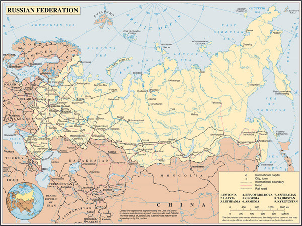 Large detailed road map of Russia. Russia large detailed road map.