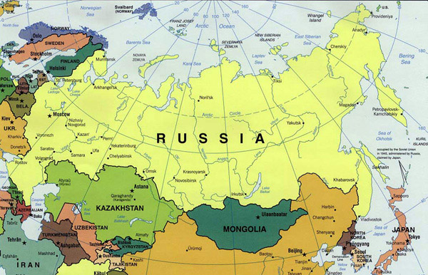 Political map of Russia. Russia political map.