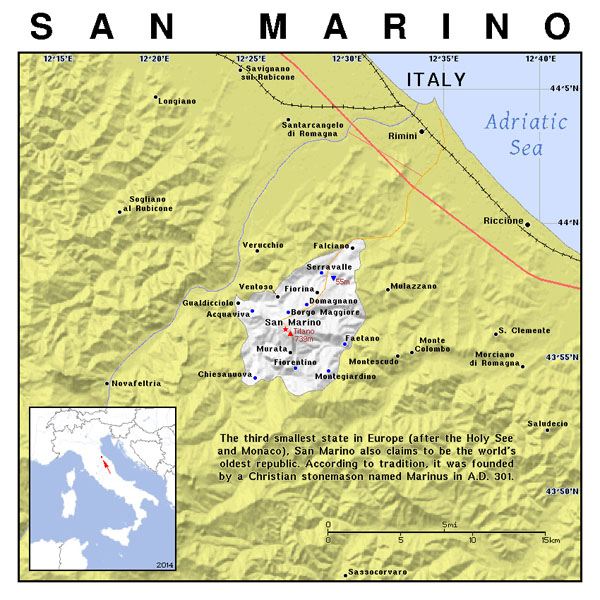 Large political map of San Marino. San Marino large political map.