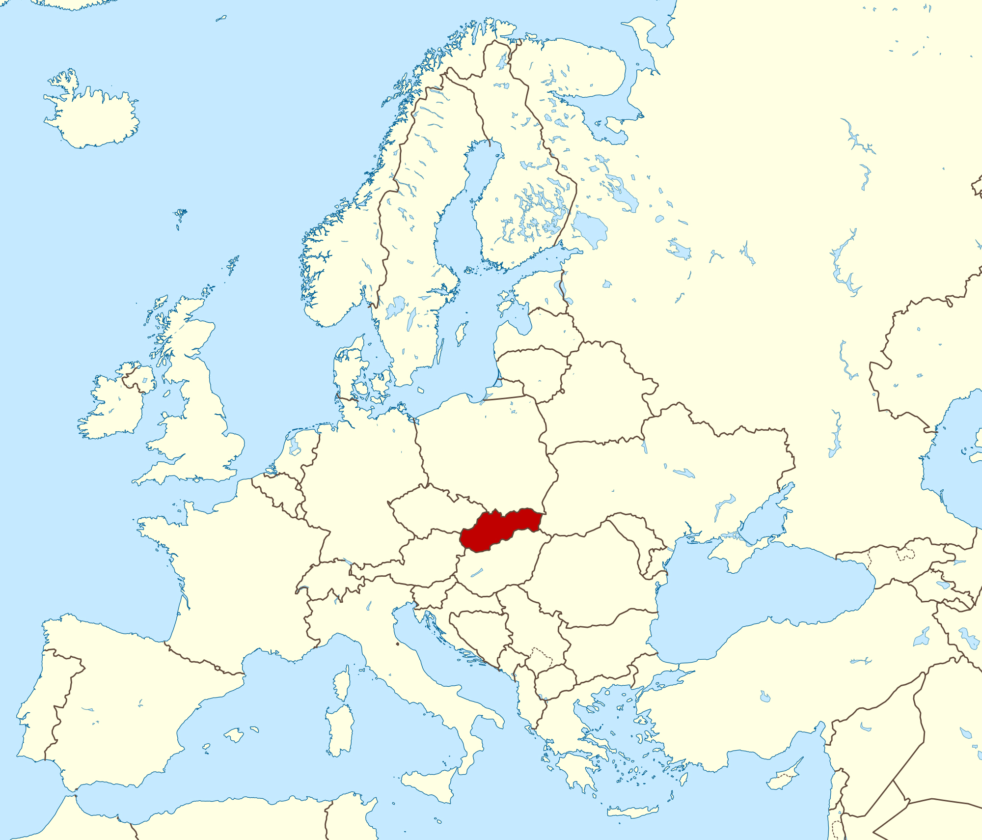 Detailed Slovakia location map | Vidiani.com | Maps of all countries in