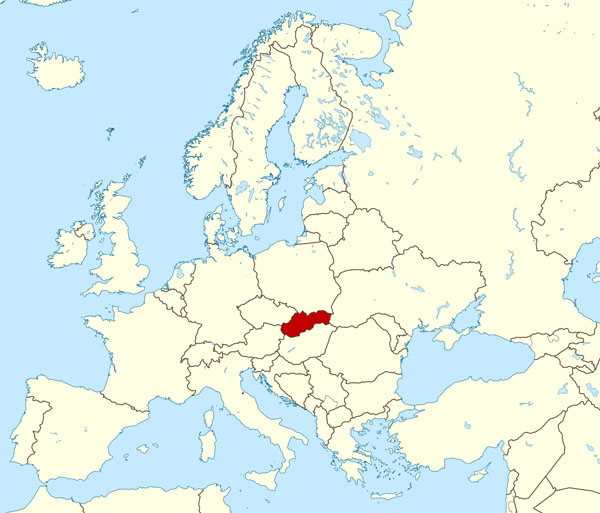 Detailed Slovakia location map.