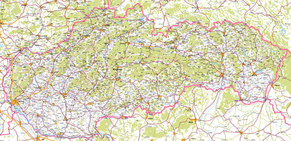 Large detailed roads map of Slovakia with all cities.