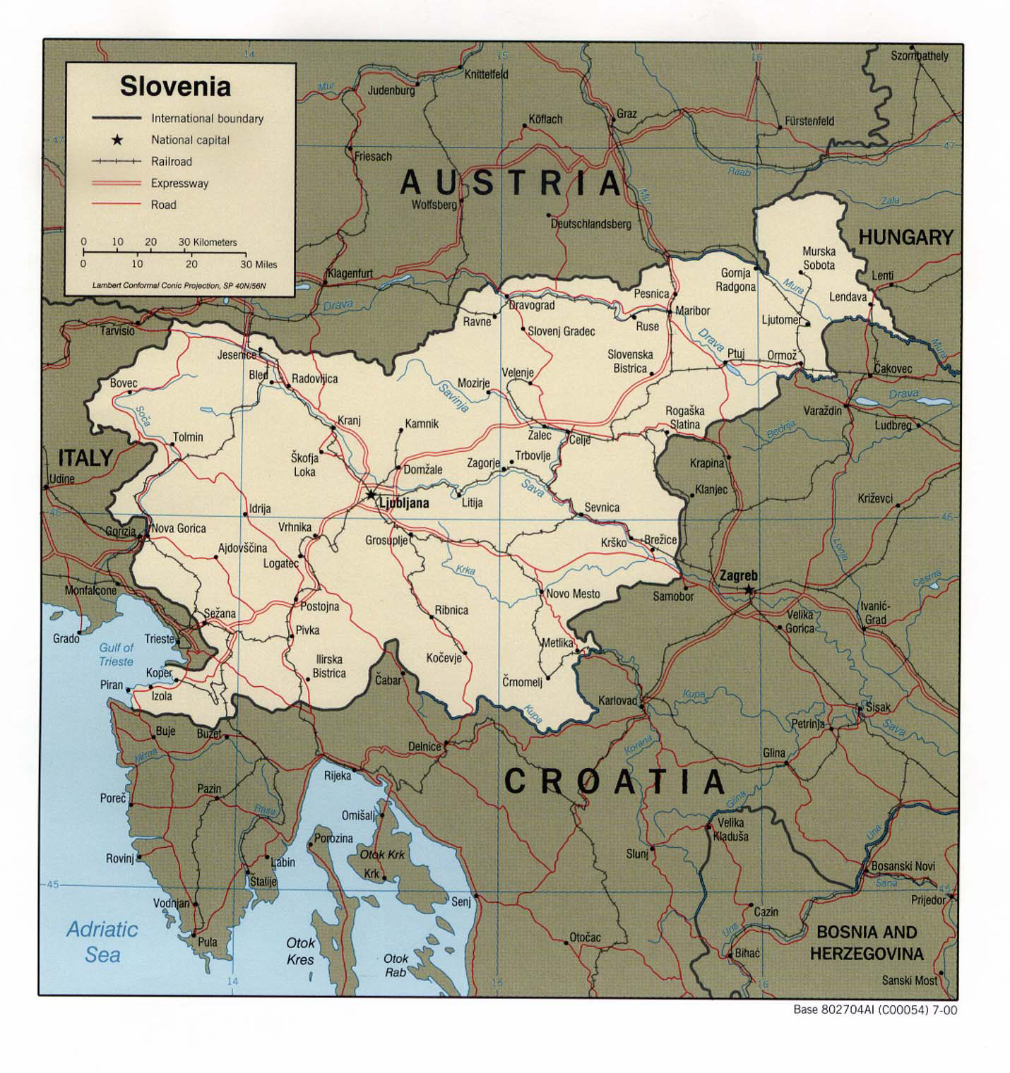 Road map of Slovenia. Slovenia road map | Vidiani.com | Maps of all